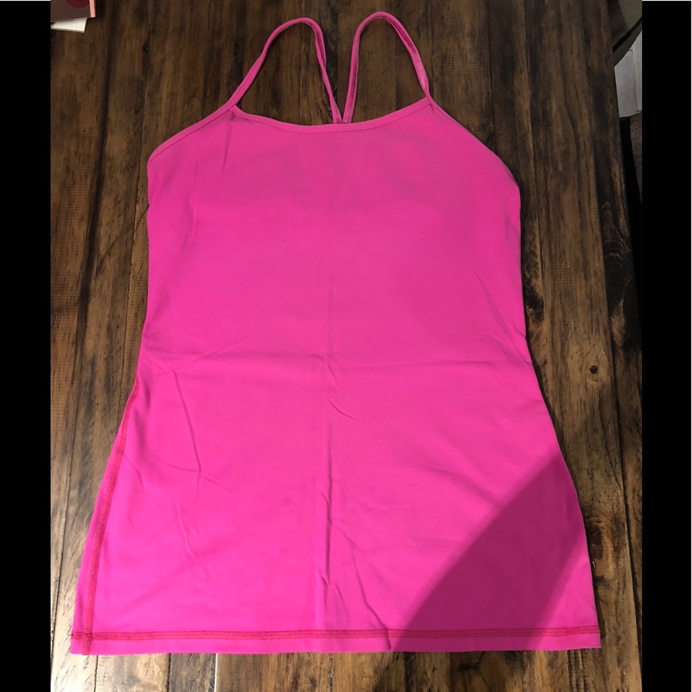 Hot pink Lululemon Power Y Tank